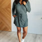 Daily Need Long Sleeve Hoodie Romper in Smoked Spruce