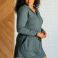 Daily Need Long Sleeve Hoodie Romper in Smoked Spruce