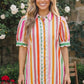 Sunshine Stripes Button Down Mini Dress