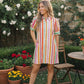 Sunshine Stripes Button Down Mini Dress