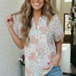 Patchwork Floral Puff Sleeve Top