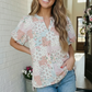 Patchwork Floral Puff Sleeve Top