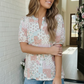 Patchwork Floral Puff Sleeve Top