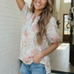 Patchwork Floral Puff Sleeve Top