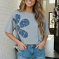Paisley Patchwork Cactus Tee in Heather Gray