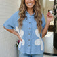 Big Bloom Button Down in Blue