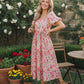 Bouquet of Tulips Pocketed Midi Dress