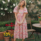 Bouquet of Tulips Pocketed Midi Dress