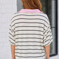 Stripe It Up Polo Tee in Ivory and Pink