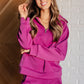 Hamptons Travel Half Zip Pullover in Magenta