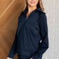 Hamptons Travel Half Zip Pullover in Navy