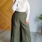 Harmony High Rise Wide Pants in Olive