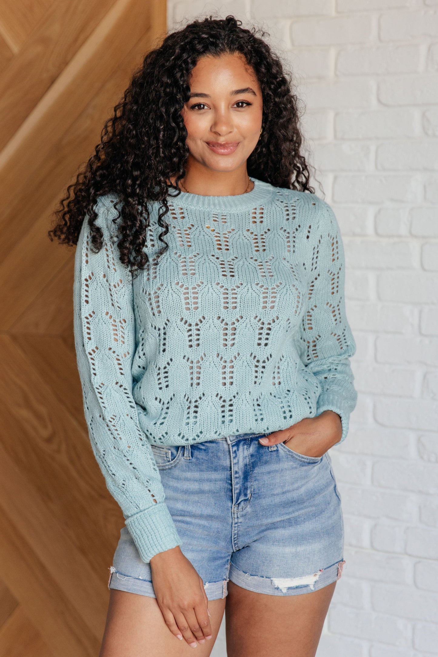 Katie Pointelle Knit Sweater