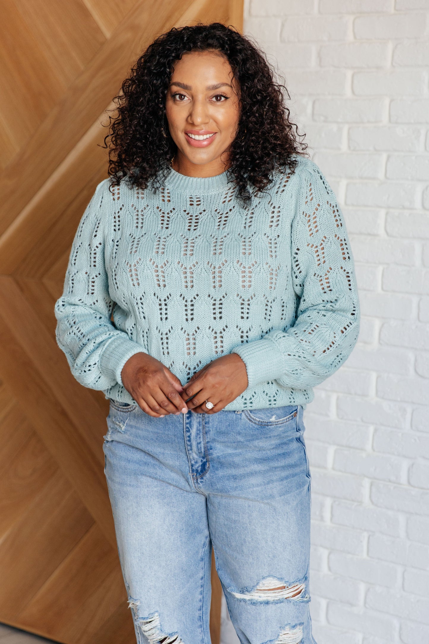 Katie Pointelle Knit Sweater