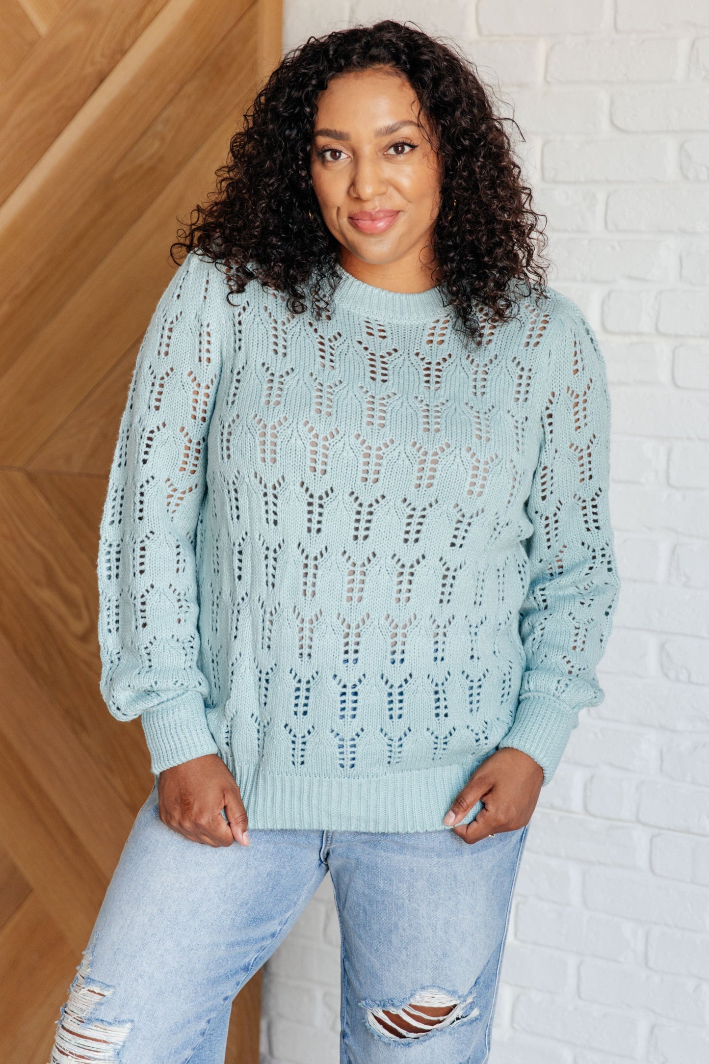 Katie Pointelle Knit Sweater