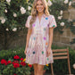 Holographic Pink Star Patch Mini Dress