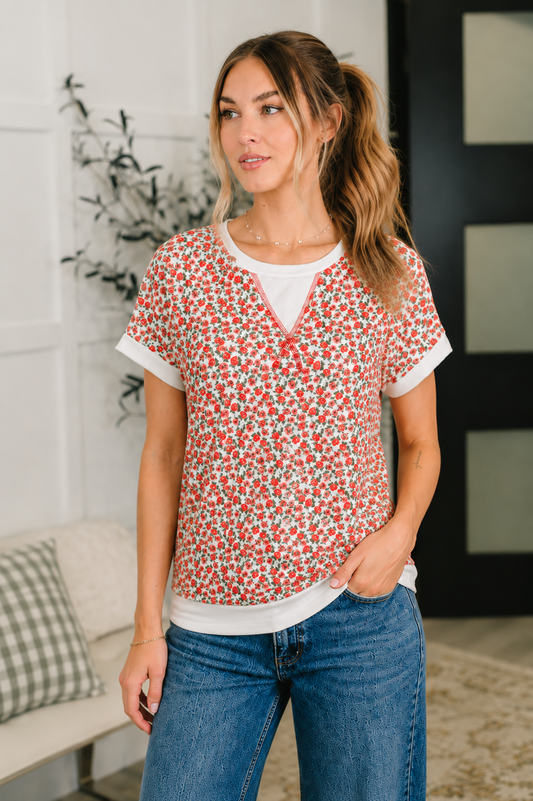 Vivid Memories Relaxed Top in Tomato Red