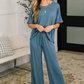 Top and Bottom Lounge Set in Dusty Blue