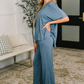Top and Bottom Lounge Set in Dusty Blue