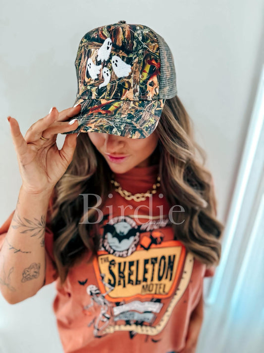 Camo Ghost Embroidered Hat Preorder
