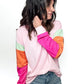 Blair Color Block Round Neck Long Sleeve Top