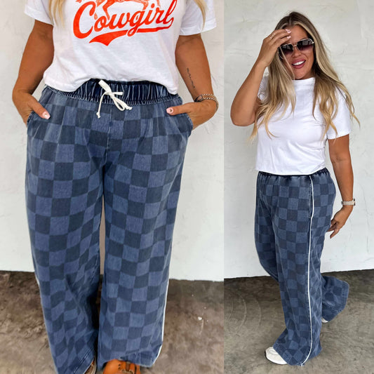 Denim Check Pants Preorder