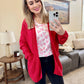 IN STOCK Open Knit Cardigan - Red