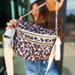 Double Zipper Crossbody Bag in Animal Preorder