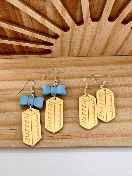 PREORDER: Butter Dangle Clay Earrings // eta 2 weeks