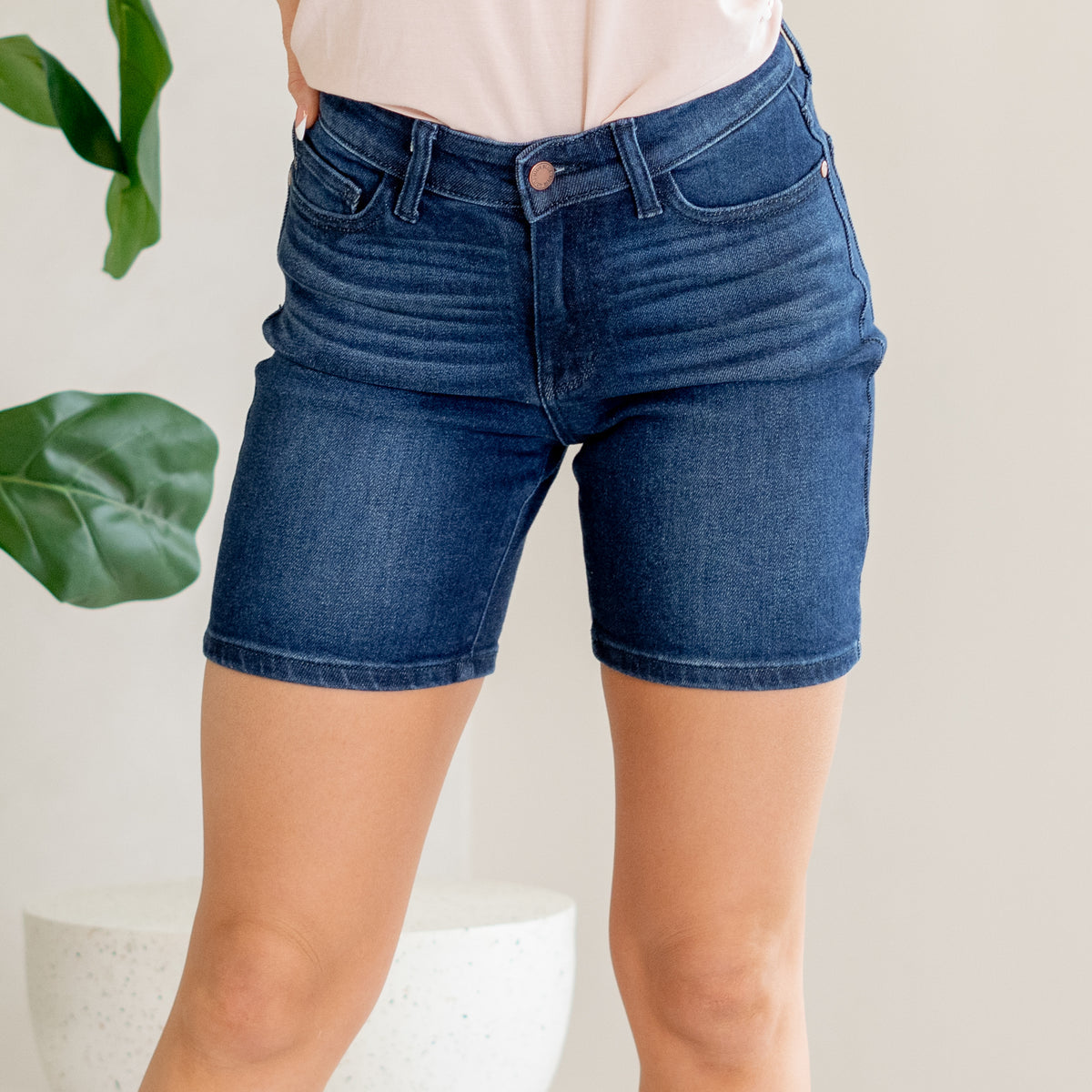 High Waist V-Front Bermuda Shorts - Judy Blue