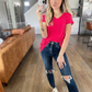 Effortless Short Sleeve Tee in Ruby