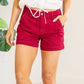 Tummy Control Heart Shaped Denim Shorts in Scarlet - Judy Blue