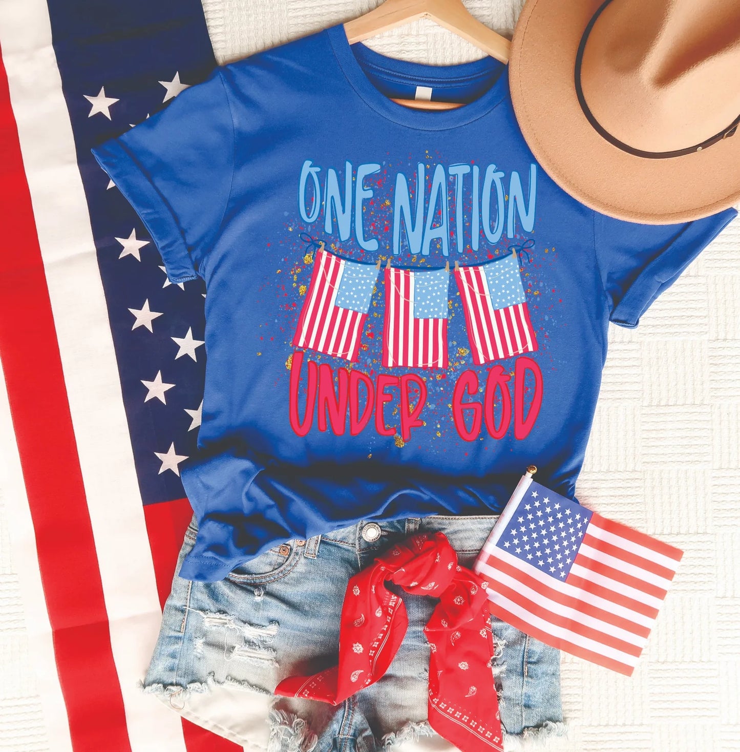 PREORDER: One Nation Under God Flags Tee