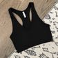 Ribbed Racerback Bralette in Black