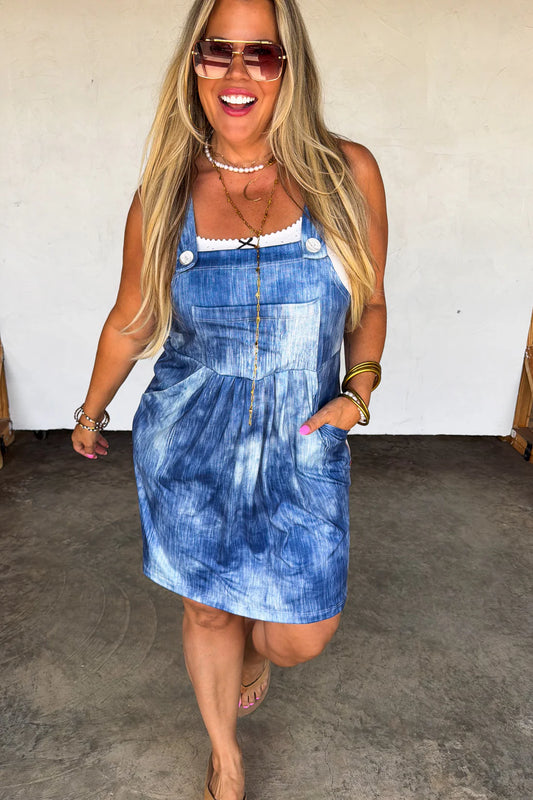 PREORDER: Mock Denim Karli Boho Overall Skirt // eta July