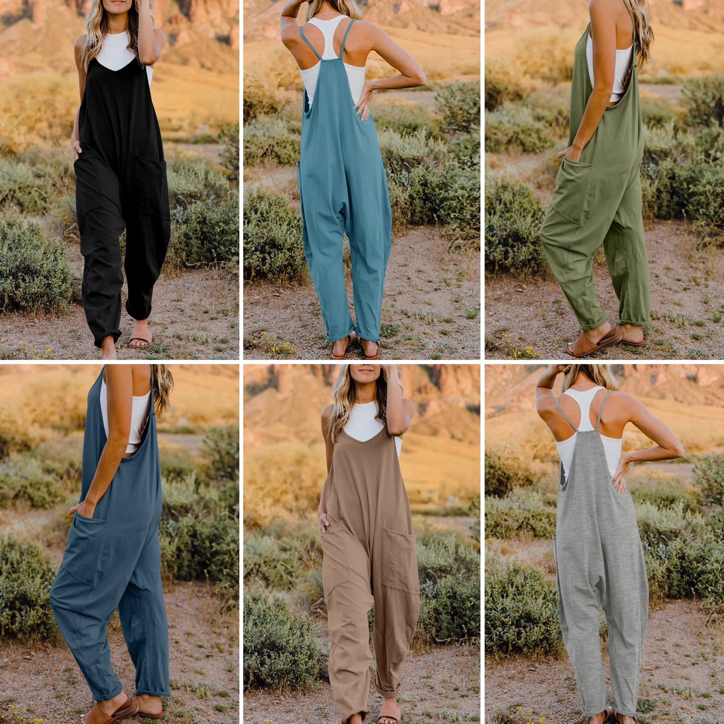 Roam V-Neck Pocketed Jumpsuit