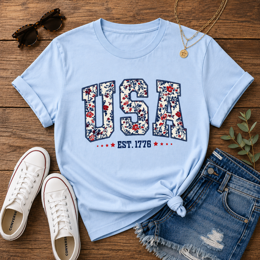 PREORDER: USA Floral Tee