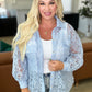 Stick Together Lace Button Up in Light Blue