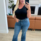 High Rise Tummy Control Frayed Hem Flare Jeans - Judy Blue