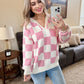 IN STOCK Checkered Hoodie - Pink and White