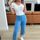 Lisa High Rise Control Top Wide Leg Crop Jeans in Sky Blue - Judy Blue
