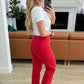 Lisa High Rise Control Top Wide Leg Crop Jeans in Red - Judy Blue