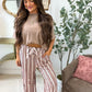 PREORDER: Stretchy Lounge Pants Cocoa Stripe // eta May-June (Copy)