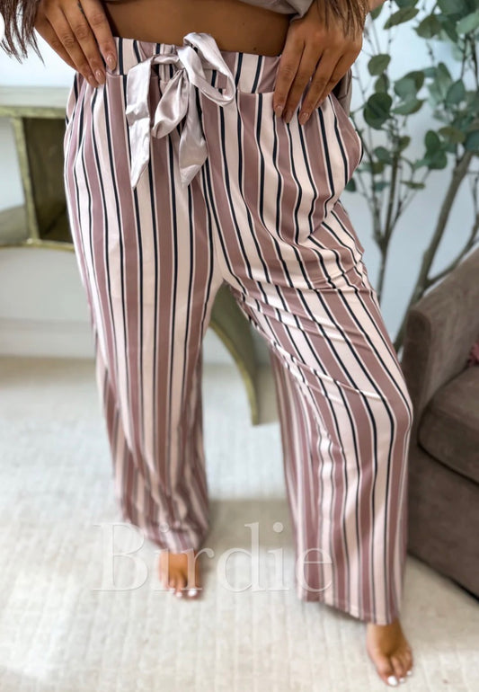 PREORDER: Stretchy Lounge Pants Cocoa Stripe // eta May-June (Copy)