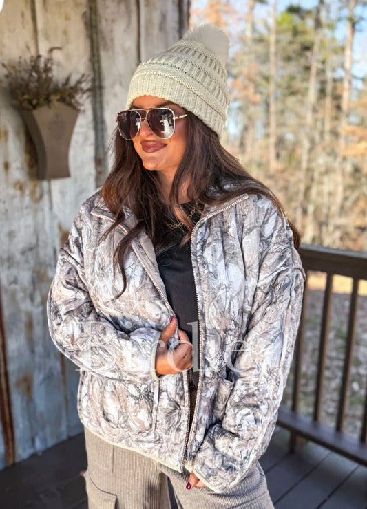 PREORDER: Cozy Puff Jacket in Dark Camo // eta August