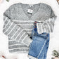 Cozy Striped Sweater - Black