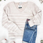 Cozy Striped Sweater - Natural