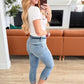 Laura Mid Rise Cuffed Skinny Capri Jeans - Judy Blue