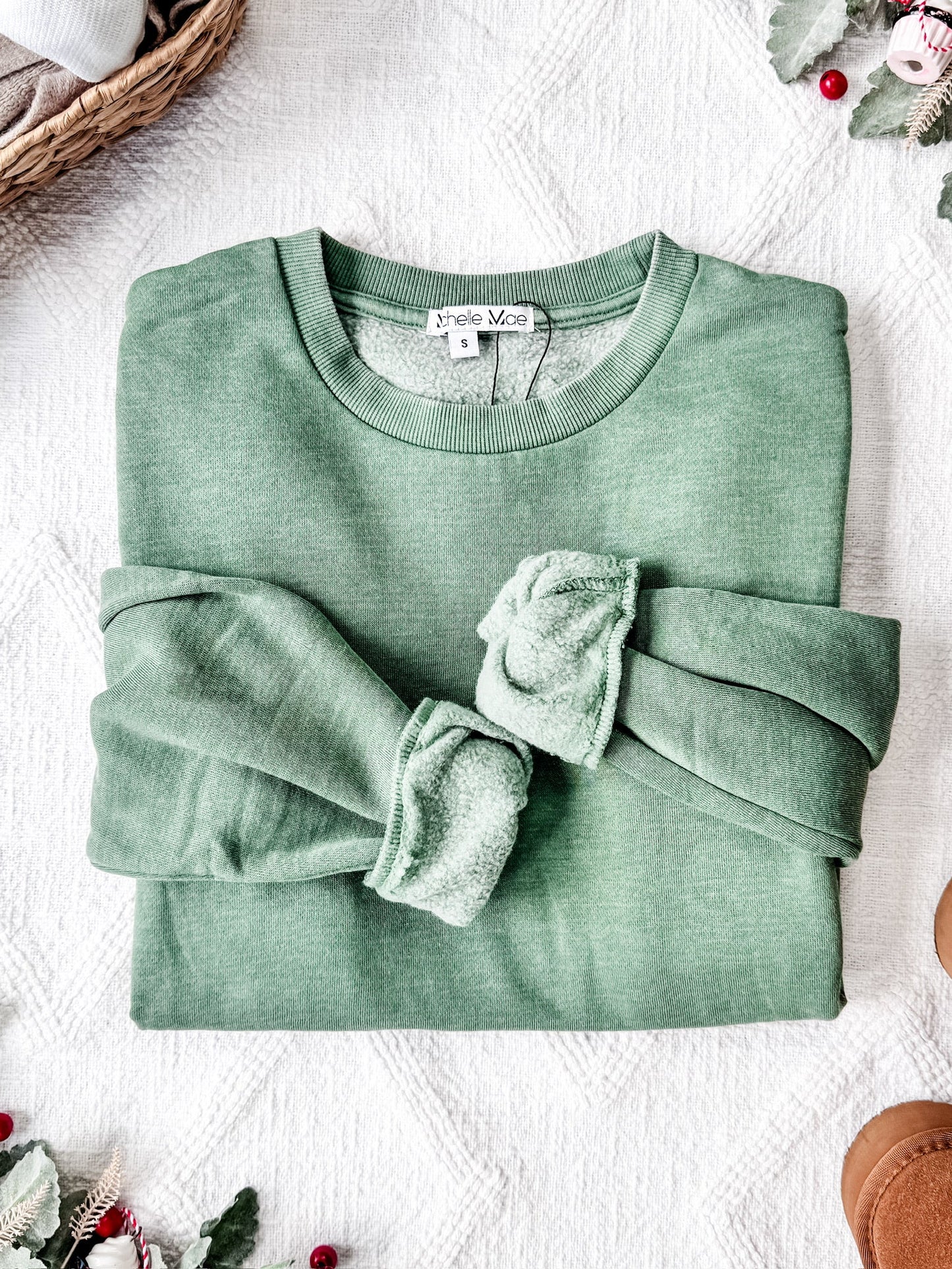 Vintage Wash Pullover - Sage