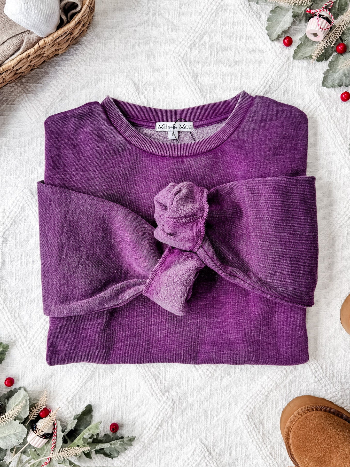 Vintage Wash Pullover - Purple